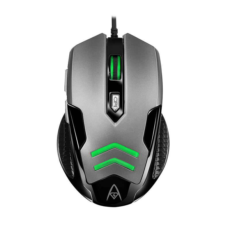Adesso IMOUSE X1 Gaming Mouse - USB - Optical - 6 Button(s) - Black, Grey - Right-handed